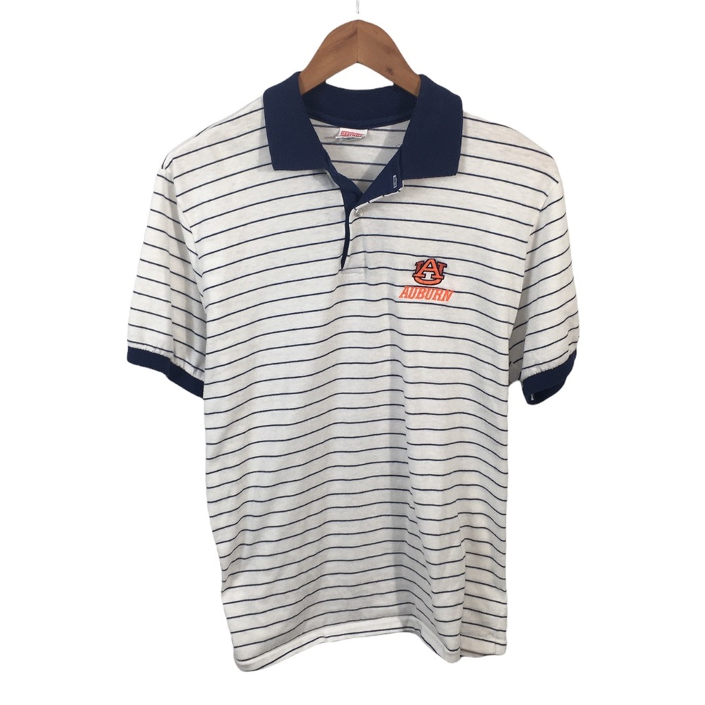 PO426 Vintage Men’s Hartwell AUBURN TIGERS Striped Polo Shirt XL